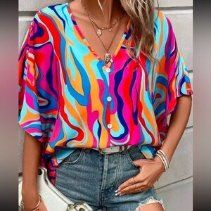 Miss Sparkling Vibrant Multicolor Blouse
